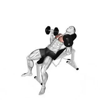 Жим гантелей на наклонной